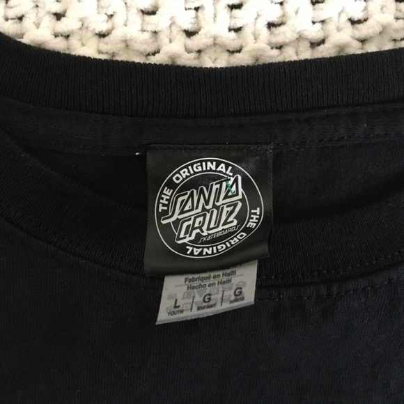 THE ORIGINAL SANTA CRUZ BLACK TSHIRT SIZE KIDS LARGE - Picture 3 of 5